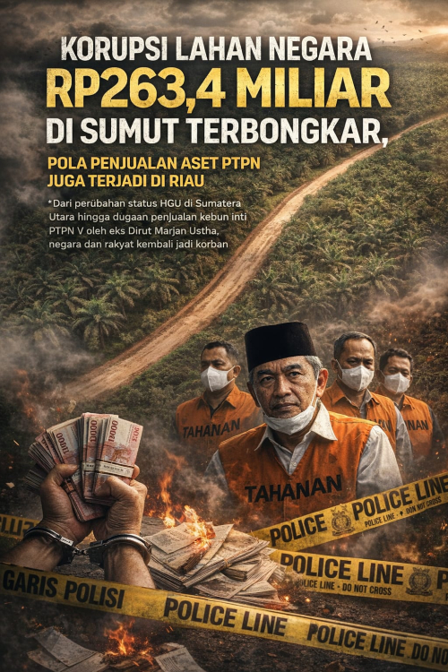 Korupsi Lahan Negara Rp263,4 Miliar di Sumut Terbongkar, Pola Penjualan Aset PTPN Juga Terjadi di Riau