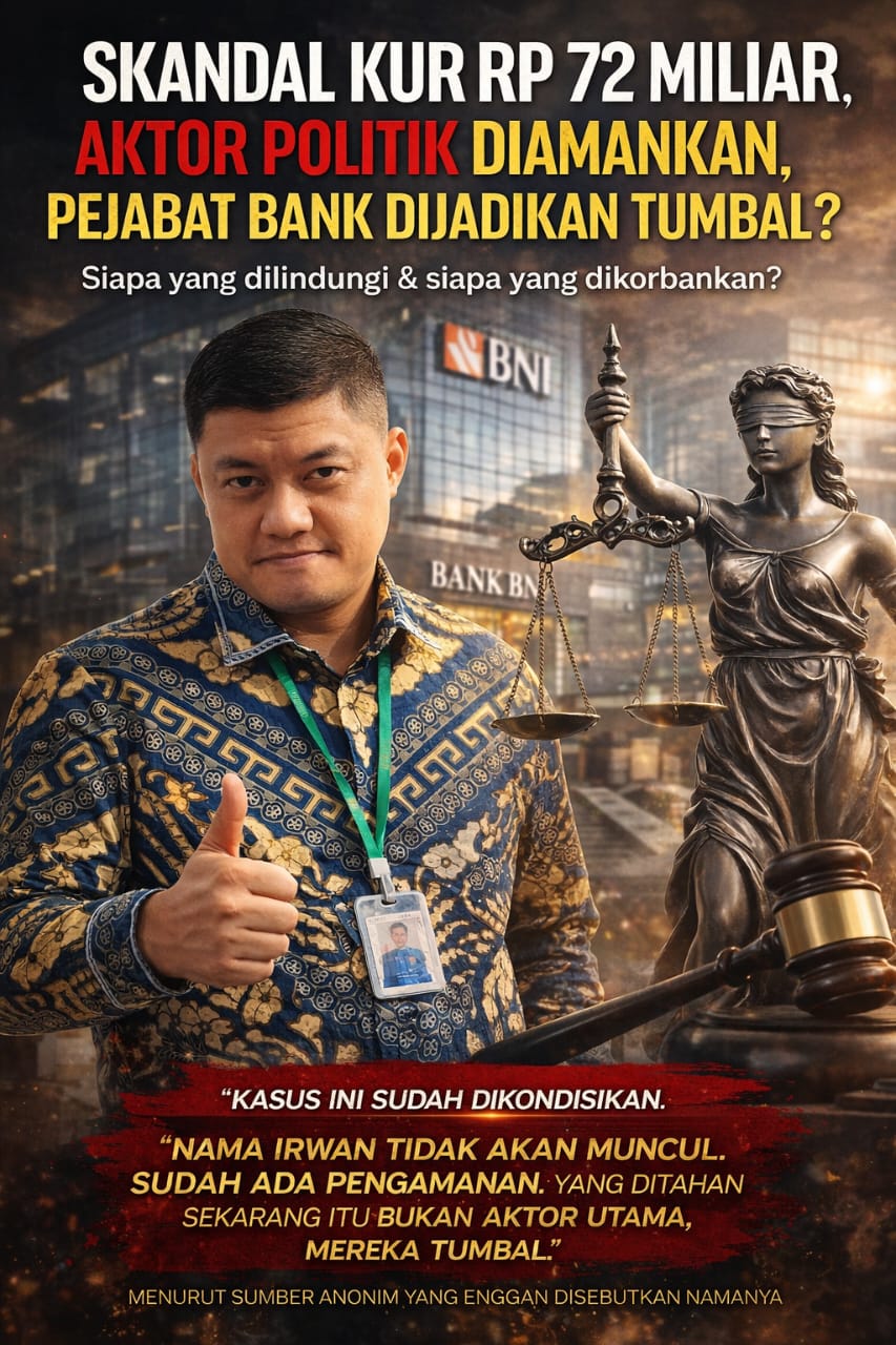 Skandal KUR Rp72 Miliar: Aktor Politik Dikunci Aman, Aparat Dituding Main Mata, Pejabat Bank Dijadikan Tumbal