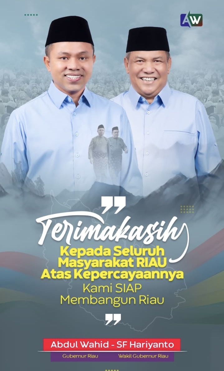 Abdul Wahid Ucapkan Terima Kaish Kepada Masyarakat Riau dan Ajak Masyarakat Bersatu