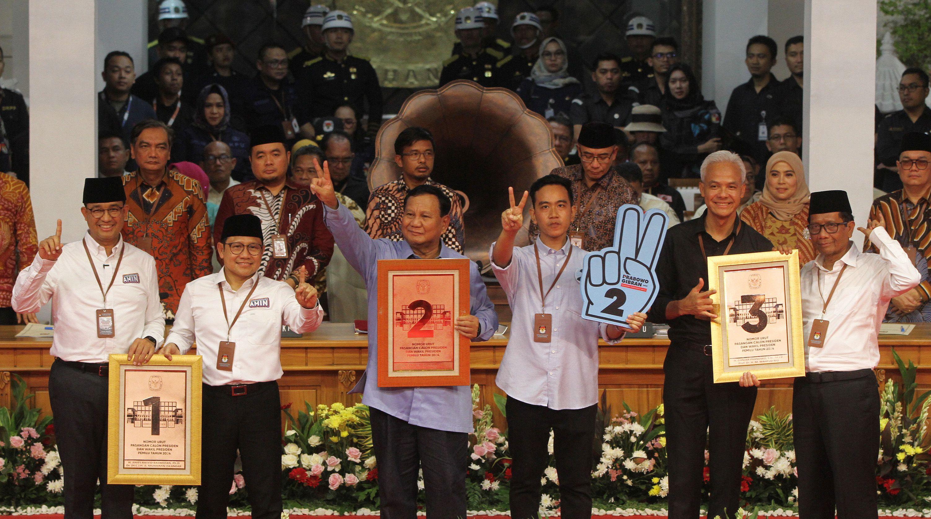 Resmi, Nomor Urut Capres Dan Cawapres RI untuk Pemilu 2024